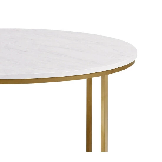 Outlet ๐ฅ Middlebrook Designs Middlebrook Helbling 2-Piece Round Table Set Gold / White Faux Marble ๐งจ 8 Outlet ๐ฅ Middlebrook Designs Middlebrook Helbling 2-Piece Round Table Set Gold / White Faux Marble ๐งจ - Image 6