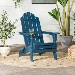 Brand new ⌛ Middlebrook Designs Middlebrook Surfside Acacia Wood Folding Adirondack Chair Navy Blue Wash ✔️