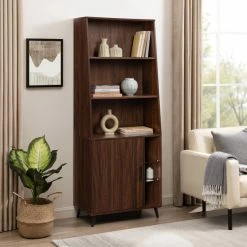 Flash Sale 😉 Middlebrook Designs Middlebrook Modern Glass-Shelf Accent Cabinet Dark Walnut ❤️ -Middlebrook Sales unnamed file 4156