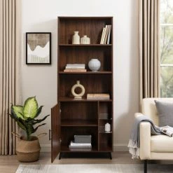 Flash Sale 😉 Middlebrook Designs Middlebrook Modern Glass-Shelf Accent Cabinet Dark Walnut ❤️ -Middlebrook Sales unnamed file 4157