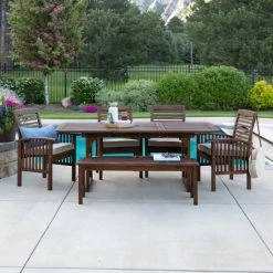 Wholesale ๐ Middlebrook Designs Middlebrook Galveston 6-Piece Acacia Wood Outdoor Dining Set Grey Wash โจ