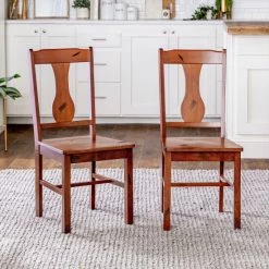 Outlet 🤩 Middlebrook Designs Middlebrook Rustic Dark Oak Splat Back Dining Side Chairs, Set Of 2 🔥