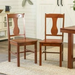Alternative view of Outlet 🤩 Middlebrook Designs Middlebrook Rustic Dark Oak Splat Back Dining Side Chairs, Set Of 2 🔥