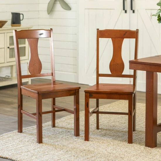 Outlet ๐คฉ Middlebrook Designs Middlebrook Rustic Dark Oak Splat Back Dining Side Chairs, Set Of 2 ๐ฅ 4 Outlet ๐คฉ Middlebrook Designs Middlebrook Rustic Dark Oak Splat Back Dining Side Chairs, Set Of 2 ๐ฅ - Image 2
