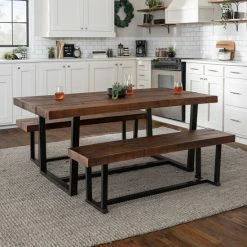 New 🎉 Middlebrook Designs Middlebrook Solid Wood 3-Piece Dining Set With 60-inch Benches Mahogany 🎁 -Middlebrook Sales unnamed file 4300