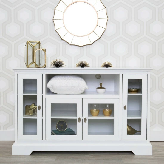 Flash Sale 🤩 Middlebrook Designs Middlebrook 52-inch Highboy TV Stand Console - White 👏 4 Flash Sale 🤩 Middlebrook Designs Middlebrook 52-inch Highboy TV Stand Console - White 👏 - Image 2