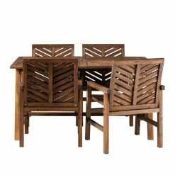Hot Sale ⭐ Middlebrook Designs Middlebrook 5-Piece Acacia Wood Outdoor Chevron Dining Set Dark Brown 😍 -Middlebrook Sales unnamed file 4355