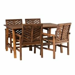 Hot Sale ⭐ Middlebrook Designs Middlebrook 5-Piece Acacia Wood Outdoor Chevron Dining Set Dark Brown 😍 -Middlebrook Sales unnamed file 4356