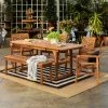Wholesale ✔️ Middlebrook Designs Middlebrook Hydaburg 6-Piece Acacia Extension Dining Set Dark Brown 🎁