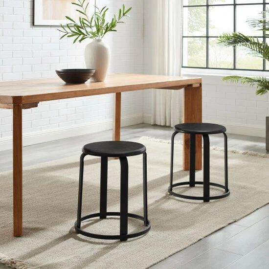 Budget ๐ Middlebrook Designs Middlebrook Modern Industrial Curved Metal And Wood Stool Black ๐ 4 Budget ๐ Middlebrook Designs Middlebrook Modern Industrial Curved Metal And Wood Stool Black ๐ - Image 2