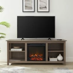 Coupon 🎁 Middlebrook Designs Middlebrook Mission-Style Fireplace TV Stand Rustic Oak 🤩