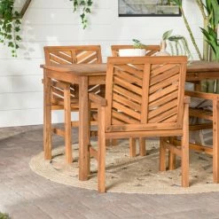 Wholesale 💯 Middlebrook Designs Middlebrook Elephant Point 5-Piece Acacia Chevron Dining Set Grey Wash 🥰 -Middlebrook Sales unnamed file 4403