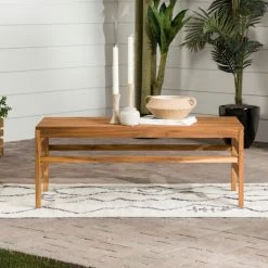 Best Pirce ⭐ Middlebrook Designs Middlebrook Outdoor Acacia Wood Coffee Table Dark Brown ✨