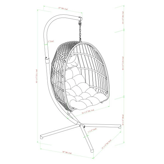 Wholesale โจ Middlebrook Designs Middlebrook Outdoor Swing Egg Chair & Stand Brown / Grey / White ๐ 9 Wholesale โจ Middlebrook Designs Middlebrook Outdoor Swing Egg Chair & Stand Brown / Grey / White ๐ - Image 7