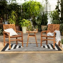 Brand new ❤️ Middlebrook Designs Middlebrook Elephant Point 3-Piece Acacia Chevron Chat Set Grey Wash 😉