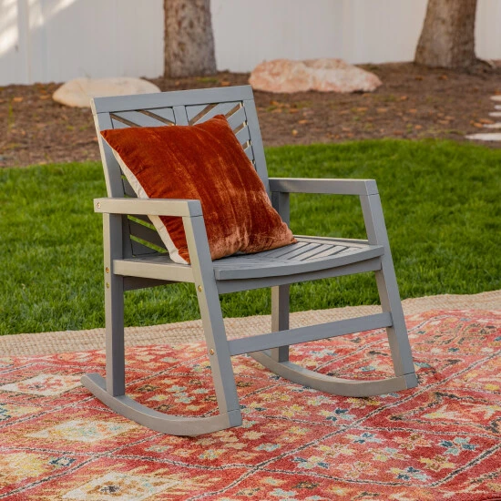 Outlet 👏 Middlebrook Designs Middlebrook Elephant Point Acacia Wood Chevron Rocking Chair Grey Wash 😉 5 Outlet 👏 Middlebrook Designs Middlebrook Elephant Point Acacia Wood Chevron Rocking Chair Grey Wash 😉 - Image 3