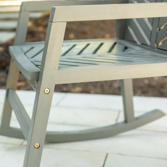 Outlet 👏 Middlebrook Designs Middlebrook Elephant Point Acacia Wood Chevron Rocking Chair Grey Wash 😉 8 Outlet 👏 Middlebrook Designs Middlebrook Elephant Point Acacia Wood Chevron Rocking Chair Grey Wash 😉 - Image 6