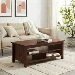 Promo 🔥 Middlebrook Designs Middlebrook Coastal Grooved-Side Coffee Table Dark Walnut 🔥 -Middlebrook Sales unnamed file 4522
