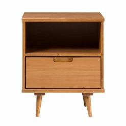 Discount 💯 Middlebrook Designs Middlebrook Mid-Century Solid Wood 1-Drawer Side Table Walnut 🎁