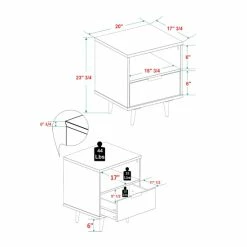 Discount 💯 Middlebrook Designs Middlebrook Mid-Century Solid Wood 1-Drawer Side Table Walnut 🎁 -Middlebrook Sales unnamed file 4534