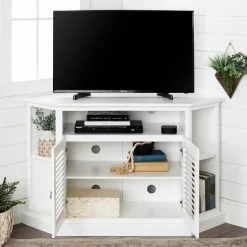 Alternative view of Coupon 🛒 Middlebrook Designs Middlebrook Cardinal 52-inch White Corner TV Stand Console ⭐