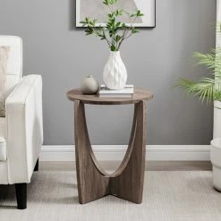 Best Pirce 🎁 Middlebrook Designs Middlebrook Contemporary Arch-Base Side Table Coastal Oak 😉