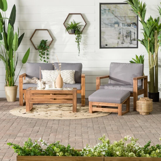 Brand new ๐งจ Middlebrook Designs Middlebrook Hudson 4-Piece Acacia Frame Outdoor Chat Set ๐ 5 Brand new ๐งจ Middlebrook Designs Middlebrook Hudson 4-Piece Acacia Frame Outdoor Chat Set ๐ - Image 3