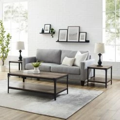 Cheapest 😀 Middlebrook Designs Witten 3-piece Iron Table Set Rustic Oak 😀