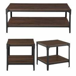 Cheapest 😀 Middlebrook Designs Witten 3-piece Iron Table Set Rustic Oak 😀 -Middlebrook Sales unnamed file 4691