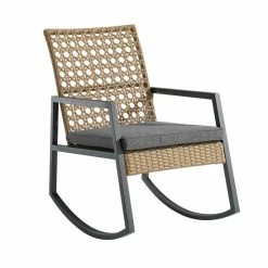 Promo 🎁 Middlebrook Designs Middlebrook Point Lay Rocking Chair Brown Rattan / Grey Cushion 🔥 -Middlebrook Sales unnamed file 4718