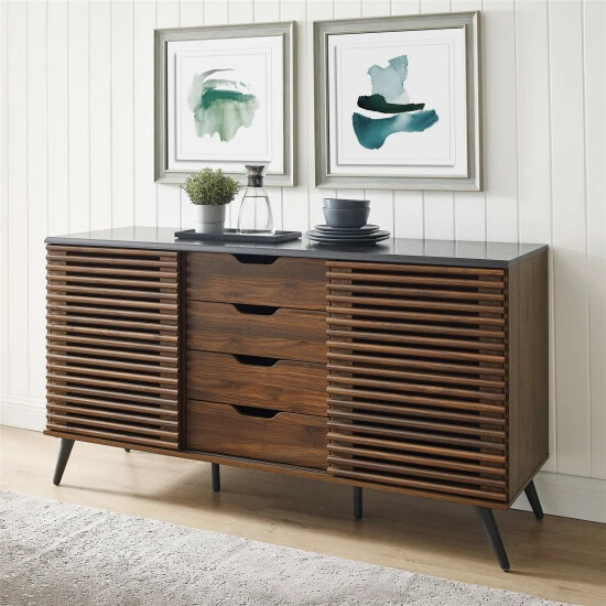 Coupon ๐ Middlebrook Designs Sliding Slat Door Sideboard Dark Walnut / Ebony ๐ 3 Coupon ๐ Middlebrook Designs Sliding Slat Door Sideboard Dark Walnut / Ebony ๐