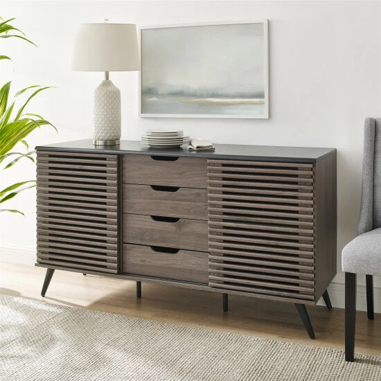 Coupon ๐ Middlebrook Designs Sliding Slat Door Sideboard Dark Walnut / Ebony ๐ 5 Coupon ๐ Middlebrook Designs Sliding Slat Door Sideboard Dark Walnut / Ebony ๐ - Image 3