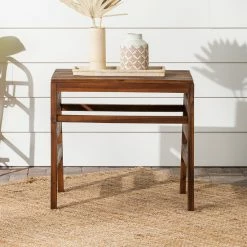 Promo ✔️ Middlebrook Designs Middlebrook Acacia Wood Outdoor Side Table Dark Brown 🤩 -Middlebrook Sales unnamed file 4754
