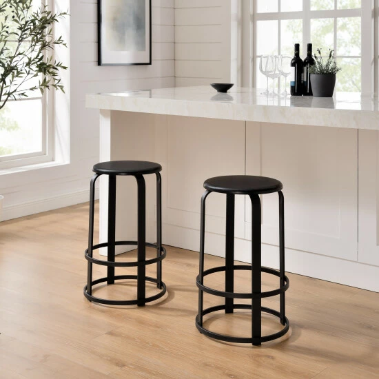 Cheapest โญ Middlebrook Designs Middlebrook Modern Industrial Curved Metal And Wood Counter Stool Dark Coffee/black ๐ 4 Cheapest โญ Middlebrook Designs Middlebrook Modern Industrial Curved Metal And Wood Counter Stool Dark Coffee/black ๐ - Image 2