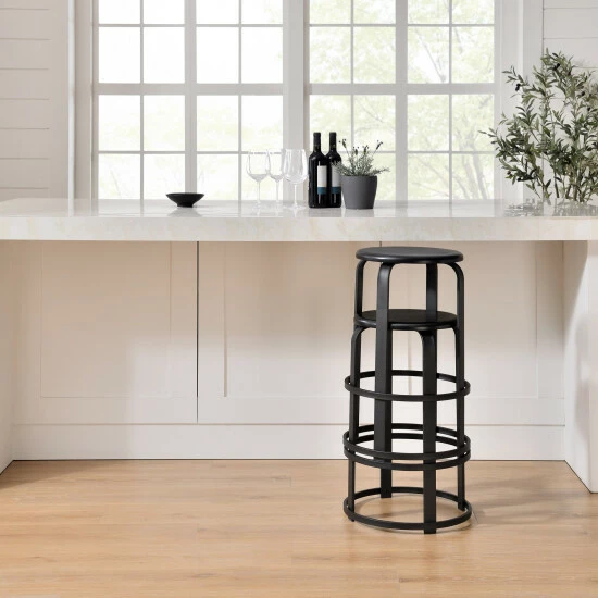 Cheapest โญ Middlebrook Designs Middlebrook Modern Industrial Curved Metal And Wood Counter Stool Dark Coffee/black ๐ 5 Cheapest โญ Middlebrook Designs Middlebrook Modern Industrial Curved Metal And Wood Counter Stool Dark Coffee/black ๐ - Image 3