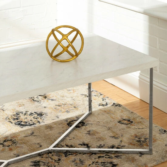 Best Sale ๐คฉ Middlebrook Designs Ipsen 3-piece Table Set Gold / White Faux Marble ๐คฉ 5 Best Sale ๐คฉ Middlebrook Designs Ipsen 3-piece Table Set Gold / White Faux Marble ๐คฉ - Image 3