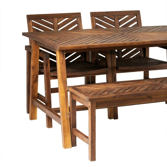 Cheap ๐ Middlebrook Designs Middlebrook 4-Piece Acacia Wood Outdoor Chevron Dining Set Dark Brown โค๏ธ 8 Cheap ๐ Middlebrook Designs Middlebrook 4-Piece Acacia Wood Outdoor Chevron Dining Set Dark Brown โค๏ธ - Image 6