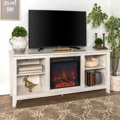 Best Pirce โญ Middlebrook Designs Middlebrook Roosevelt 58-inch Fireplace TV Console - White Wash โค๏ธ