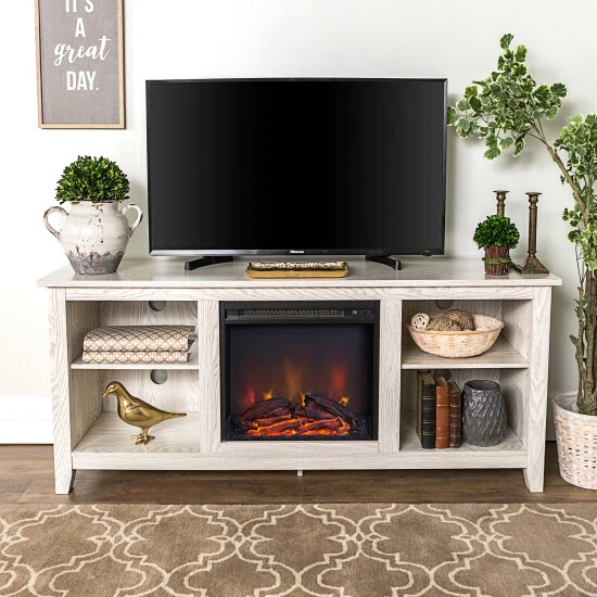 Best Pirce ⭐ Middlebrook Designs Middlebrook Roosevelt 58-inch Fireplace TV Console - White Wash ❤️ 4 Best Pirce ⭐ Middlebrook Designs Middlebrook Roosevelt 58-inch Fireplace TV Console - White Wash ❤️ - Image 2