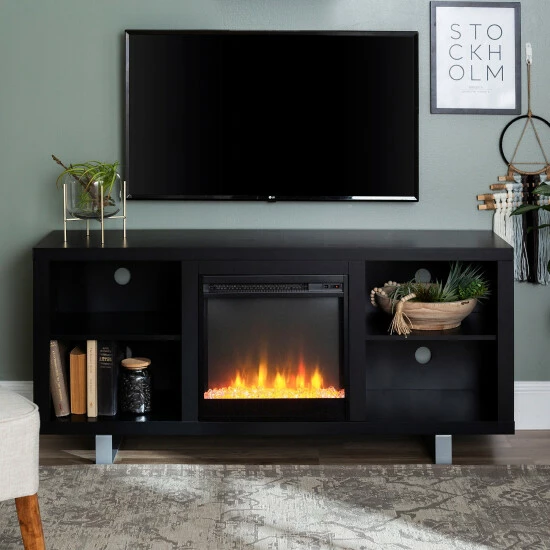 Discount ✨ Middlebrook Designs Middlebrook 58-inch Modern Fireplace TV Stand Console Black ✨ 4 Discount ✨ Middlebrook Designs Middlebrook 58-inch Modern Fireplace TV Stand Console Black ✨ - Image 2