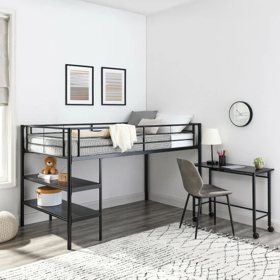 Budget ๐ Middlebrook Designs Middlebrook Abner Black Twin Low Loft Bed With Desk And Shelves ๐งจ 3 Budget ๐ Middlebrook Designs Middlebrook Abner Black Twin Low Loft Bed With Desk And Shelves ๐งจ