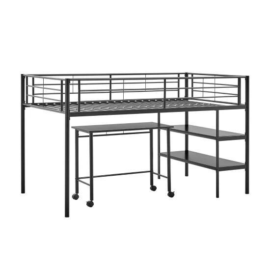 Budget ๐ Middlebrook Designs Middlebrook Abner Black Twin Low Loft Bed With Desk And Shelves ๐งจ 6 Budget ๐ Middlebrook Designs Middlebrook Abner Black Twin Low Loft Bed With Desk And Shelves ๐งจ - Image 4