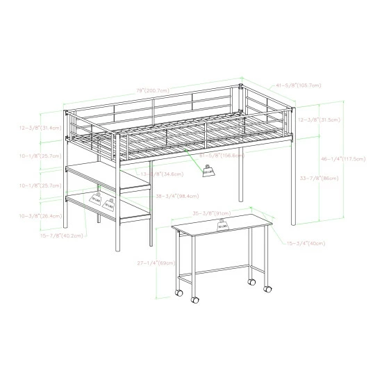 Budget ๐ Middlebrook Designs Middlebrook Abner Black Twin Low Loft Bed With Desk And Shelves ๐งจ 10 Budget ๐ Middlebrook Designs Middlebrook Abner Black Twin Low Loft Bed With Desk And Shelves ๐งจ - Image 8