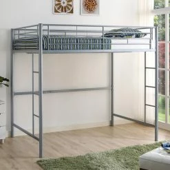Promo ๐คฉ Middlebrook Designs Middlebrook Abner Silver Metal Classic Full Loft Bed โ