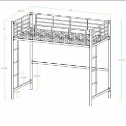 Alternative view of Promo 🤩 Middlebrook Designs Middlebrook Abner Silver Metal Classic Full Loft Bed ⌛
