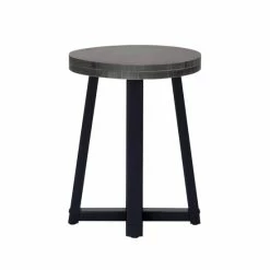 Buy 🛒 Middlebrook Designs Middlebrook Round Distressed Solid Wood Standard Dining Stool Gray ⌛