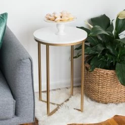 Cheapest 🧨 Middlebrook Designs Middlebrook Helbling Round Side Table Gold / Glass ✨ -Middlebrook Sales unnamed file 50
