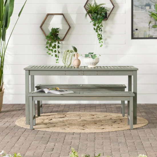 Hot Sale 😉 Middlebrook Designs Middlebrook Elephant Point 3-Piece Acacia Outdoor Dining Set Dark Brown 😍 4 Hot Sale 😉 Middlebrook Designs Middlebrook Elephant Point 3-Piece Acacia Outdoor Dining Set Dark Brown 😍 - Image 2