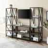 Outlet 🥰 Middlebrook Designs Hattie 3-piece X-Frame Entertainment Wall Grey Wash 👍