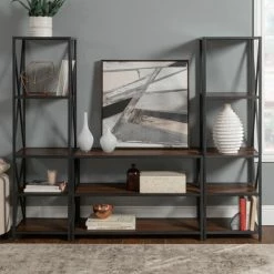 Outlet 🥰 Middlebrook Designs Hattie 3-piece X-Frame Entertainment Wall Grey Wash 👍 -Middlebrook Sales unnamed file 5057